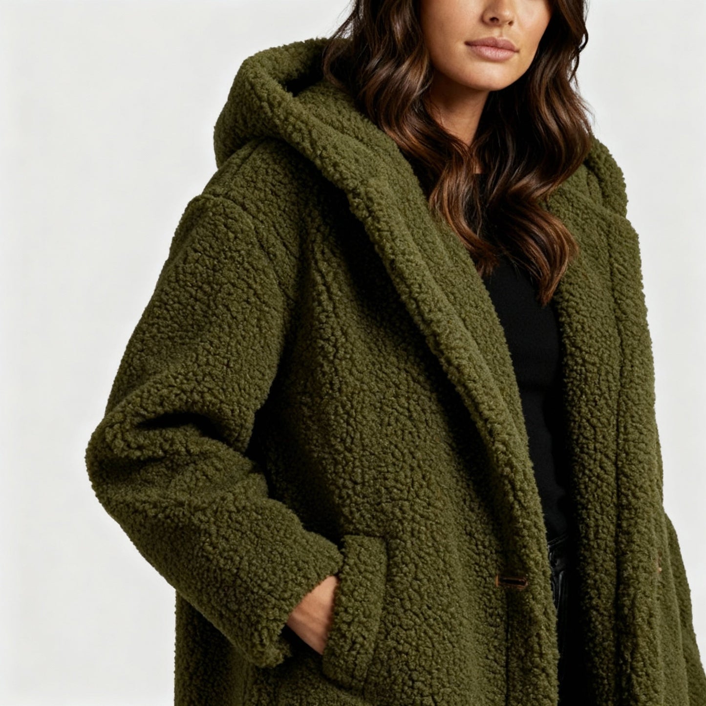 Women's Teddy Coat with Hood | Davy Fashion
