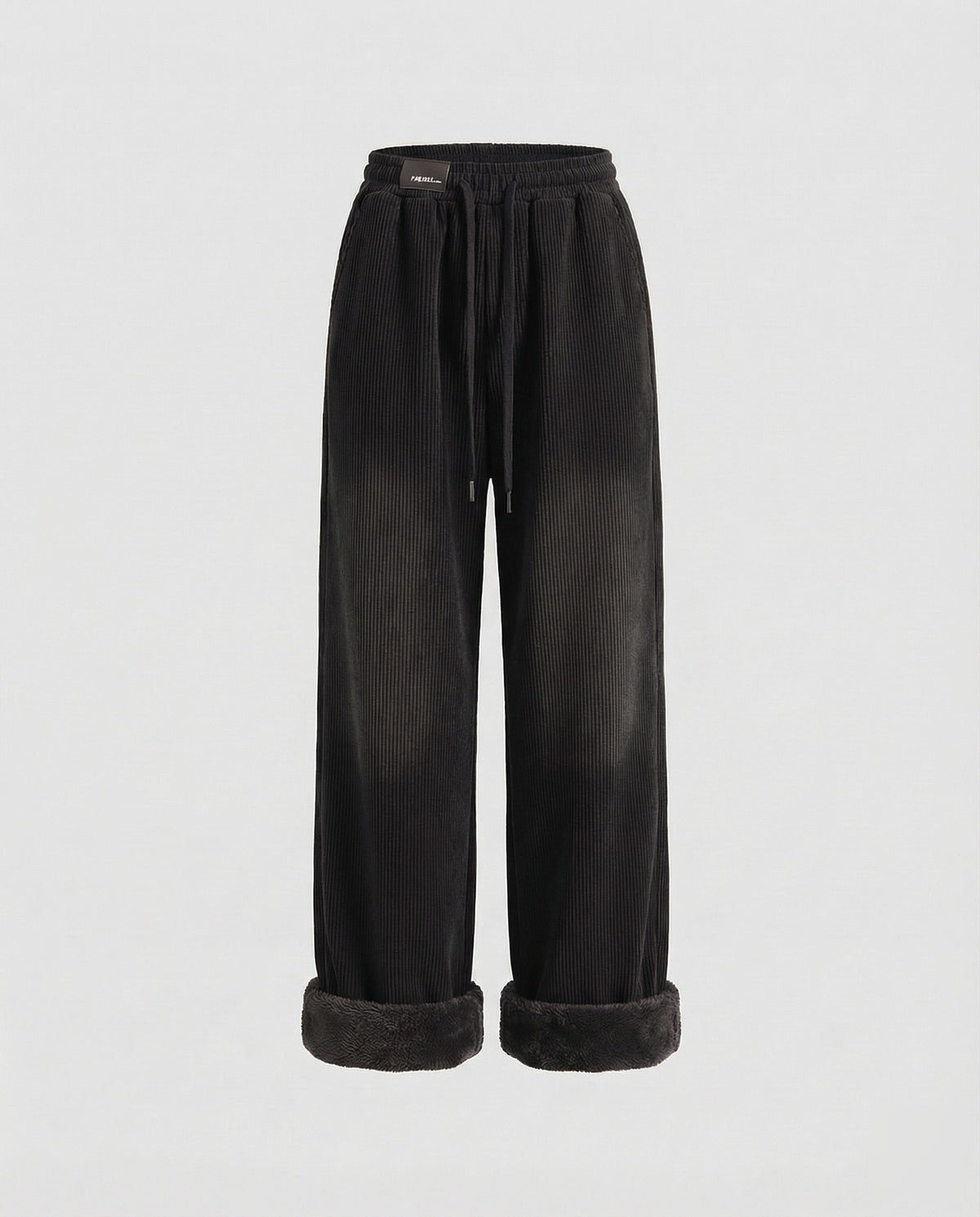 Pantalon thermique pour femme en velours côtelé doublé de polaire effet peluche