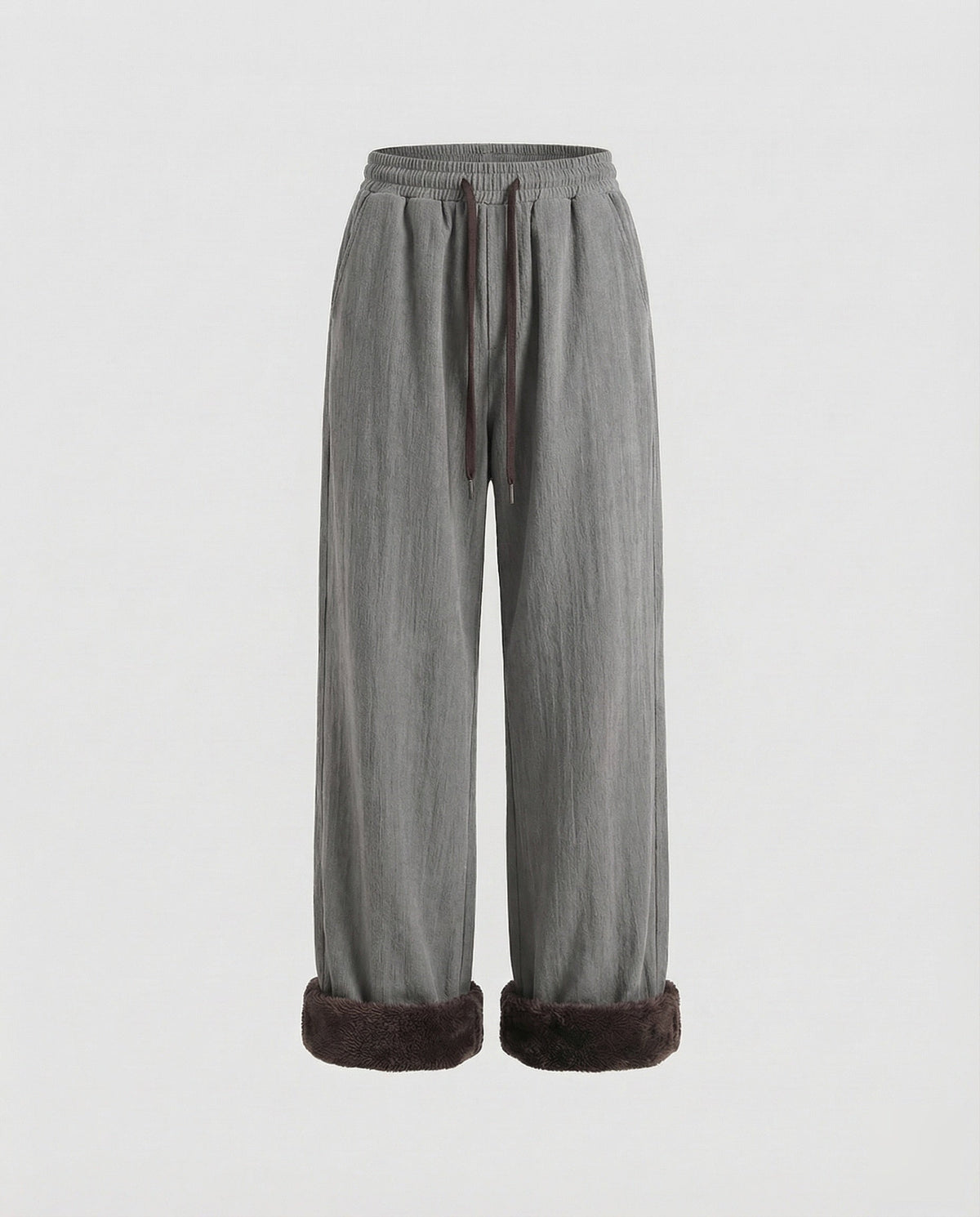 Pantalon thermique pour femme en velours côtelé doublé de polaire effet peluche