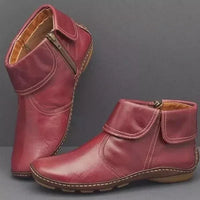 Bottines pour femme de style vintage avec surpiqûres contrastantes