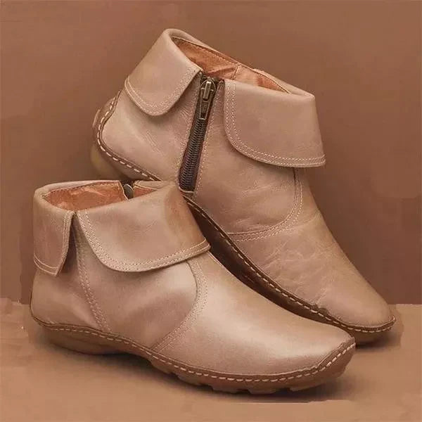 Bottines pour femme de style vintage avec surpiqûres contrastantes