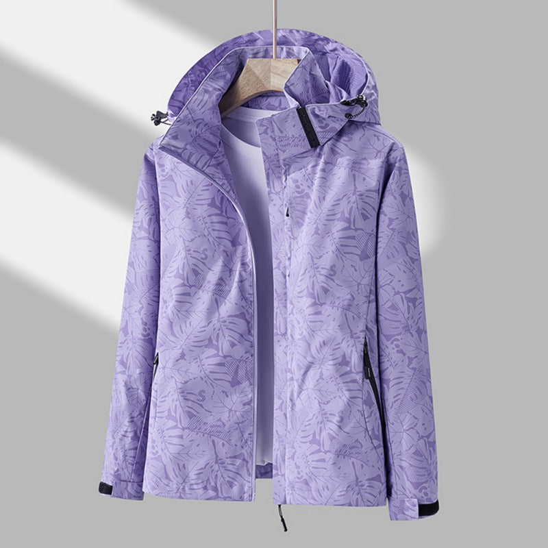 Veste à capuche imperméable et coupe-vent pour femme