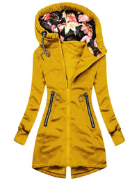 Veste de pluie imperméable à capuche pour femme avec imprimé floral - Idéale pour les activités en plein air