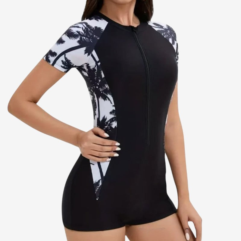 Women's Zip-Front One-Piece Swimsuit