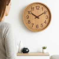 Horloge murale en bois - Décor ton naturel